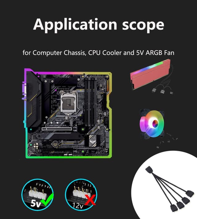 Thumbnail 4 de LANMINGLEL ARGB Splitter Cable 5V 1F to 4M