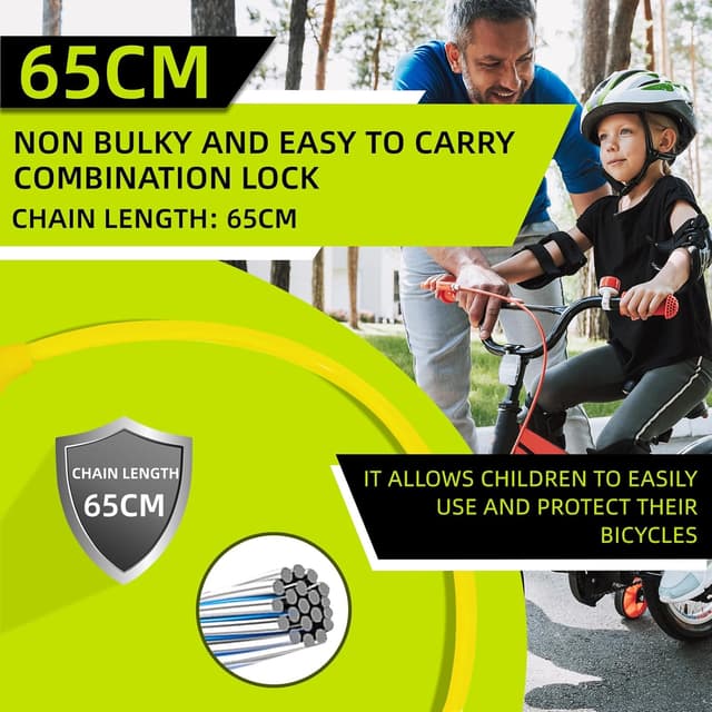 Detalle 2 de Fahrradzahlen-Schloss 4-stellig für Kinder 650 mm