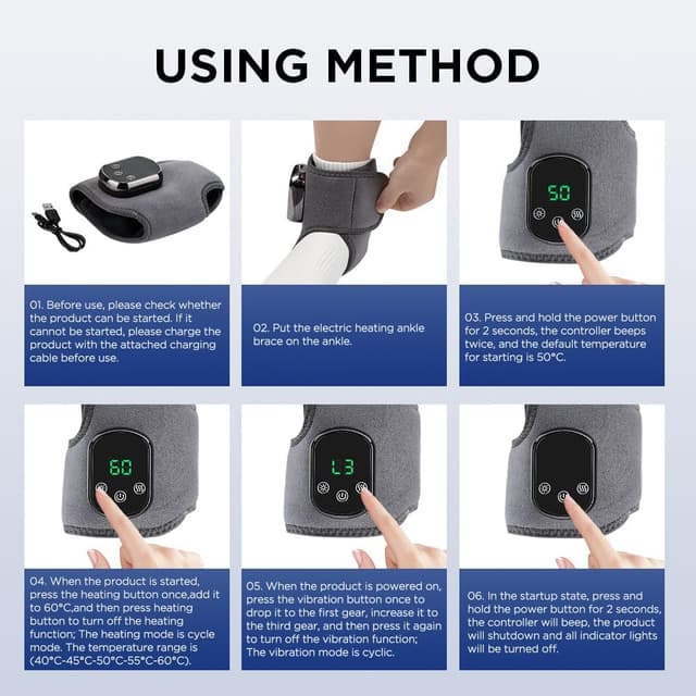 Thumbnail 6 de Fußmassager Massagegerät für Füße mit Dreifach-Technologie (3-in-1), Akku, für Knöchel & Fußmassage – 2er-Set