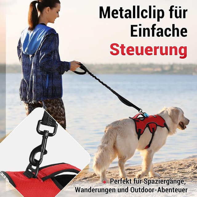 Thumbnail 6 de rabbitgoo ausbruchssicheres Hundegeschirr (mittelgroße Hunde) mit Griff – verstellbar, gepolstert, reflektierend
