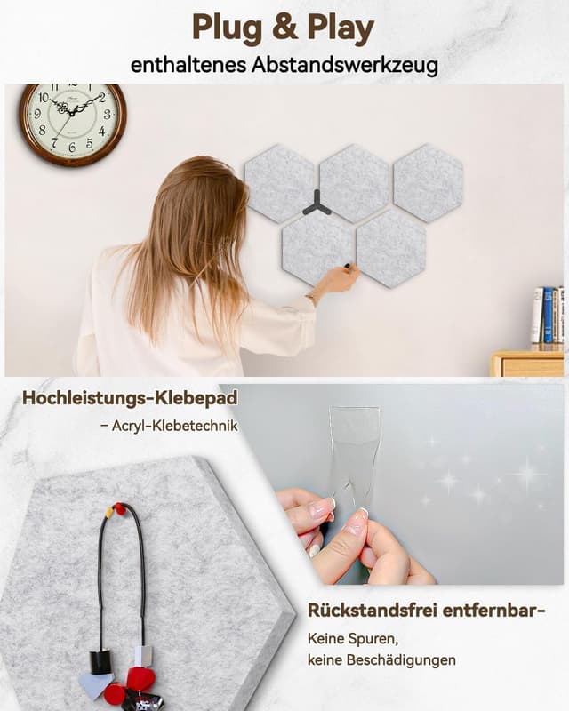 Detalle 2 de Filz Pinnwand mit 8 Teilen für Kids 190x220mm