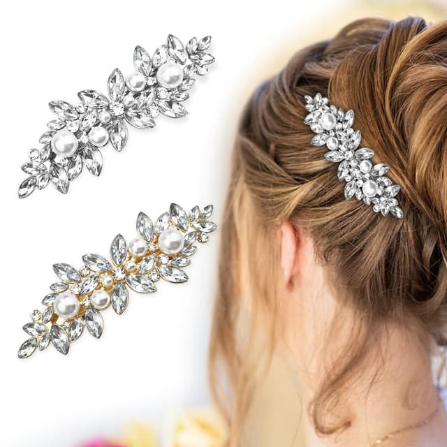 Imagen de SHSMPXOY Strass Haarspange Silber 2er Set Hochzeit en OfertitasTOP