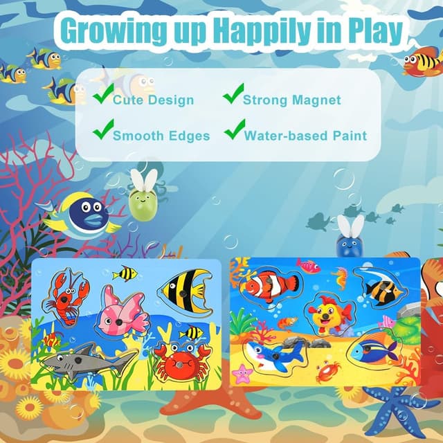 Thumbnail 5 de Vicloon Juego de pesca magnético 10 piezas