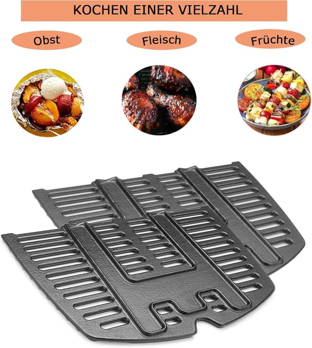 Detalle de 7645 Gusseisen-Grillrost (2er-Set) für Weber Q200/Q220/Q260 & Q2000/Q2200/Q2400