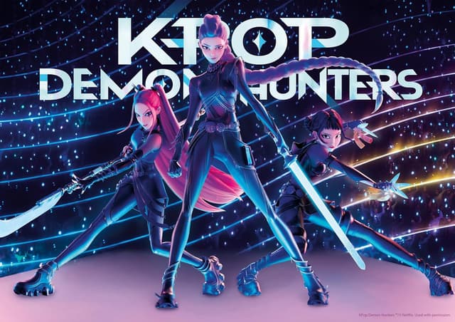 Detalle 2 de Buffalo Games HUNTR/X 500-Piece K-pop Demon Hunters Foil Jigsaw Puzzle