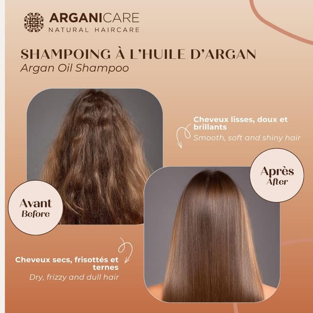 Detalle de Arganicare Gamma Argan Shampoo nutriente e idratante con olio di argan biologico da 400 ml