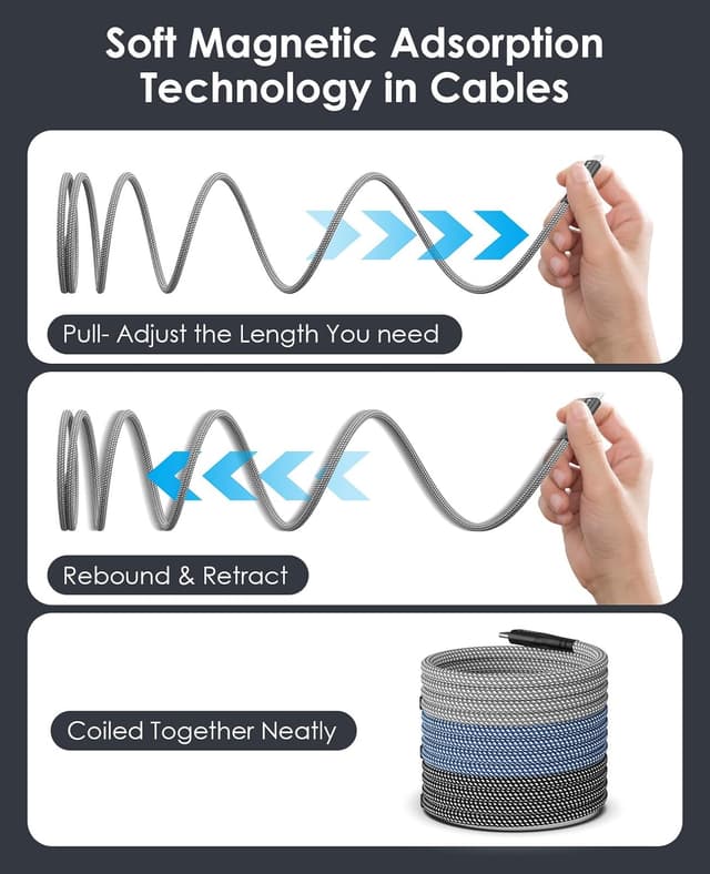 Thumbnail 1 de Magtame Cable Magnético USB-C Retráctil 1.5m para Carga ⚡
