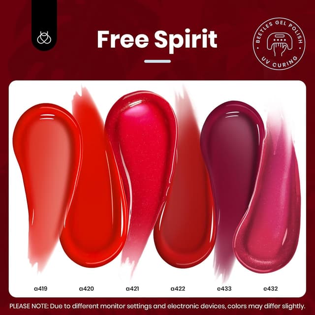 Thumbnail 4 de Beetles Red Gel Nail Polish Set 15ML 6 Colors 💅