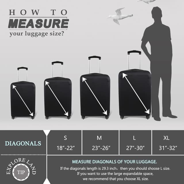 Detalle de Explore Land Travel Luggage Cover Suitcase Protector (fits 18–32 inch luggage)