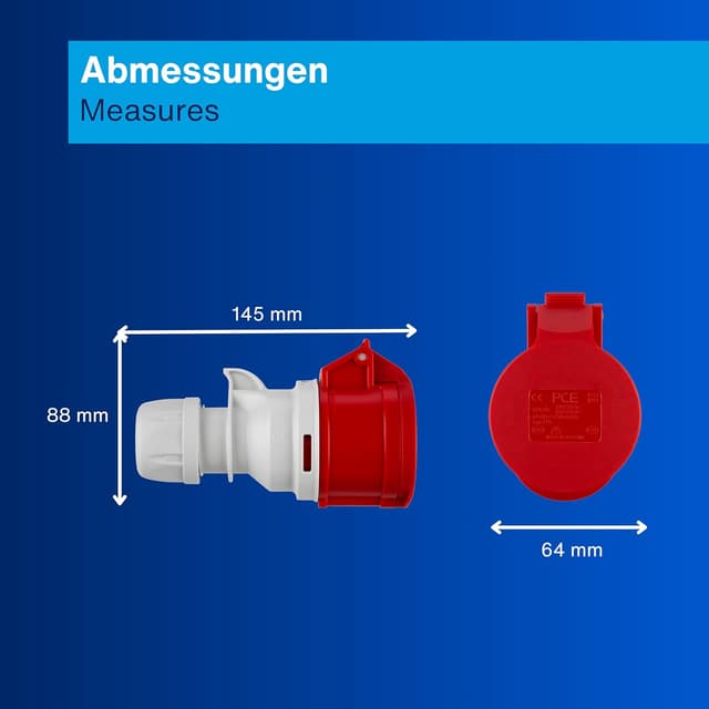Detalle de Presa industriale CEE REV Ritter 16 A, 5 poli (3P+N+PE) per ambienti esterni IP44