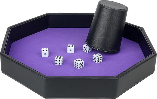 Thumbnail 4 de TOPTAN Dice Rolling Tray Purple PU Leather