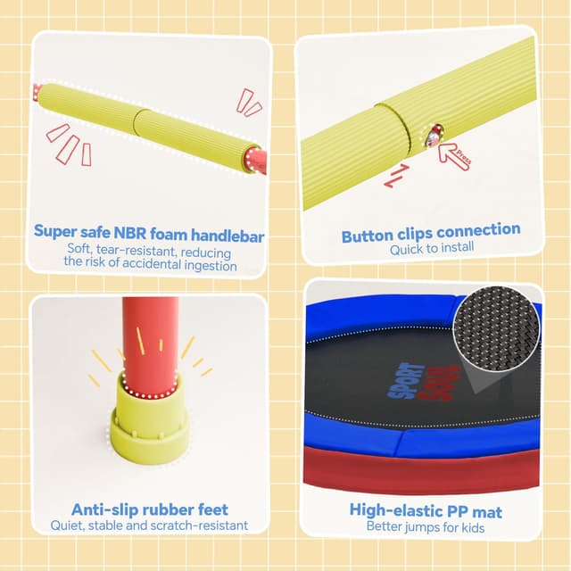 Thumbnail 2 de SPORTSOUL Mini Trampoline 3ft for Kids 3-6