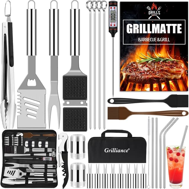 Thumbnail 6 de Grilliance Set di 30 Posate per Barbecue Marrone