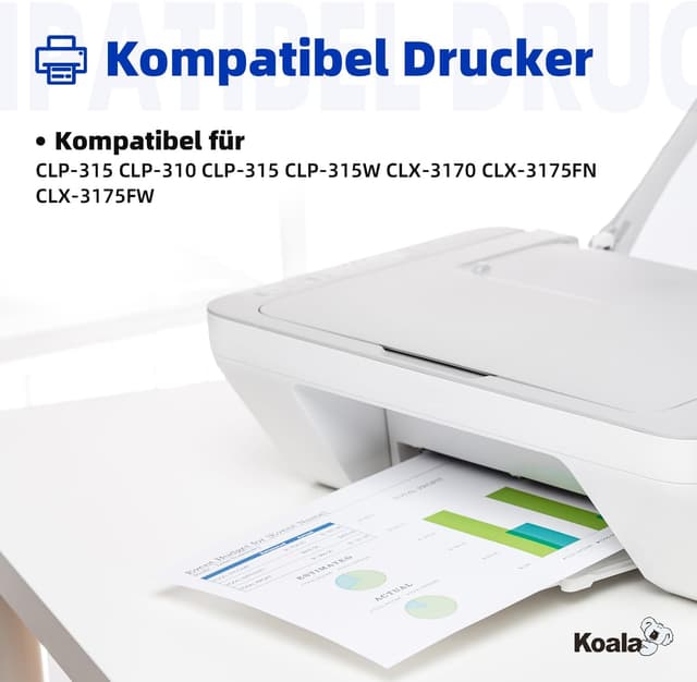 Detalle de Koala CLT409S – lot de 4 cartouches de toner compatibles (noir, cyan, magenta, jaune) pour imprimantes Samsung