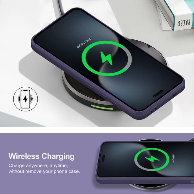 Detalle de Btstring Hülle für Honor Magic 7 Pro aus Silikon – Ganzkörper-Case mit weichem Mikrofaserfutter (lila)