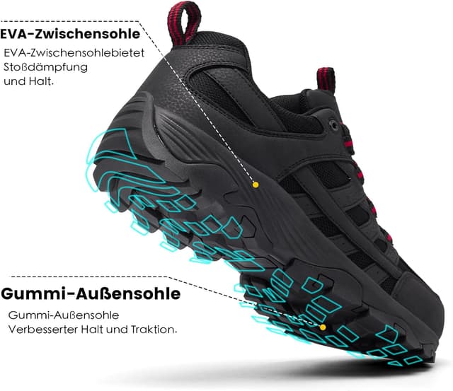 Detalle 2 de SHULOOK Herren Wanderschuhe Wasserdicht Leichte Trekkingschuhe