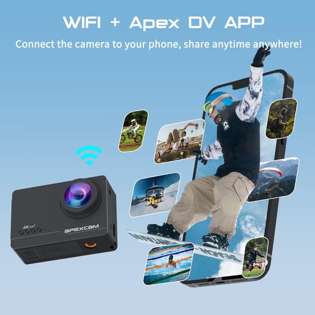 Thumbnail 6 de Apexcam M90 4K60FPS Action Cam mit 128GB Karte