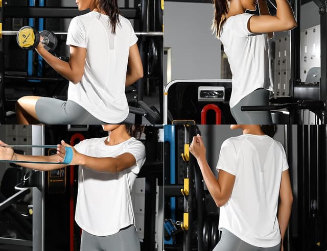 Detalle de Gyabnw UV-Schutz Funktionsshirt Damen – atmungsaktives Kurzarm-Laufshirt für Outdoor, Fitness & Yoga