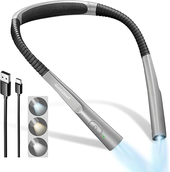 Detalle de Glocusent LED Luz de Lectura Cuello 📚 - Ideal para Leer