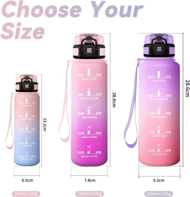 Thumbnail 4 de Botella Agua 500ml con Filtro y Marcador de Tiempo 🚰