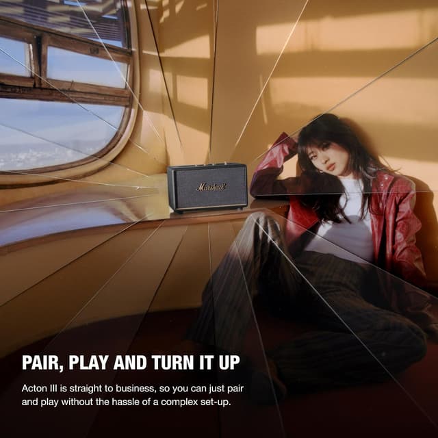 Detalle de Marshall Acton III Bluetooth Home Speaker (Black) — Re-engineered wider stereo sound