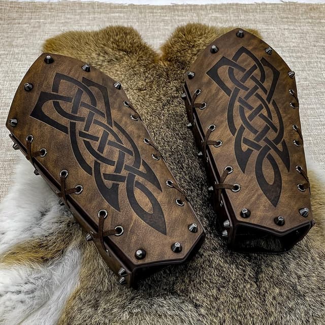 Thumbnail 6 de COSFAN 2er-Set Mittelalter-Arm-Schienen für Männer im Wikinger-/Punk-Stil