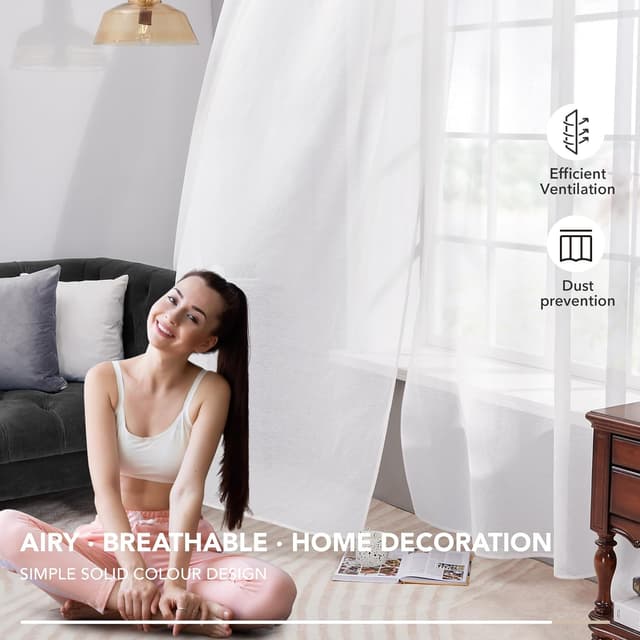 Detalle 2 de Deconovo tende voile trasparenti 140x290