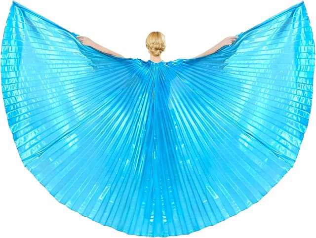 Detalle de Baisdan Isis Ailes avec bâtons télescopiques et sac de transport – ailes pour danse du ventre, carnaval et Halloween