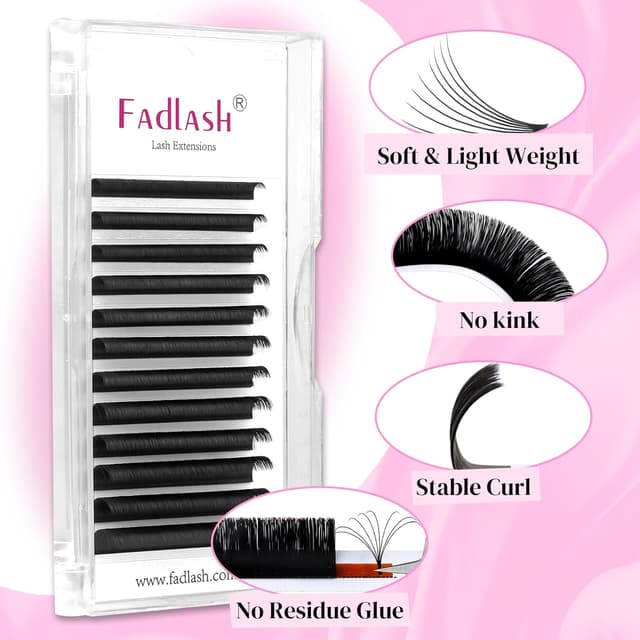 Detalle de FADLASH Selbstfächernde Wimpern Volume 0,07 D Curl 13 mm (Easy Fan) für Volumentechnik