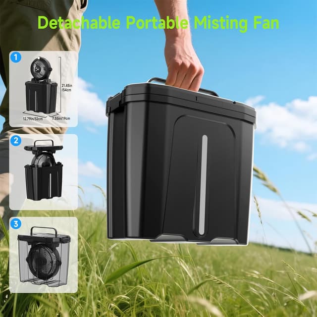 Thumbnail 4 de XTTANK Ventilador Camping Cubo 11L con Luz LED y Batería💨