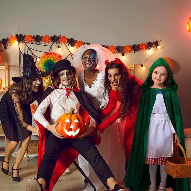 Thumbnail 6 de AOOWU Mittelalter Kapuzenumhang Dunkelgrün 🎭