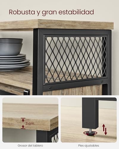 Thumbnail 5 de VASAGLE Aparador de Cocina con Puertas Correderas 🏡