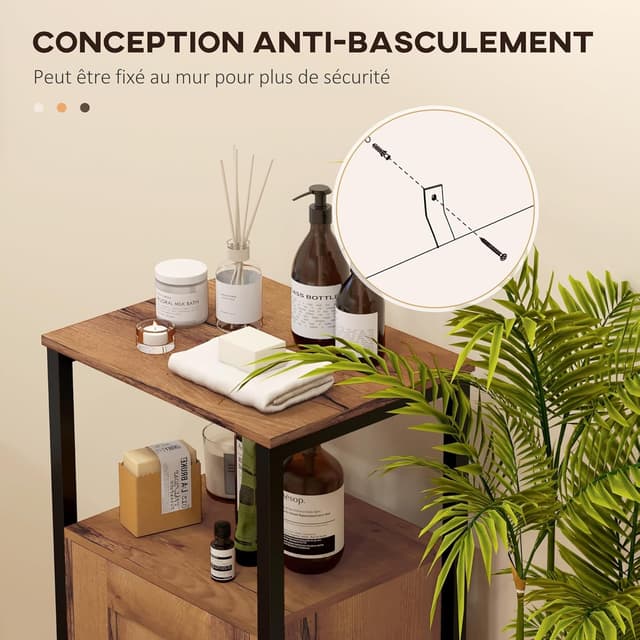 Thumbnail 5 de kleankin meuble bas salle de bain 37 x 30 x 85