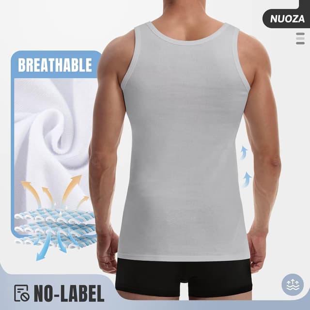Detalle de Men’s cotton vest pack NUOZA 100% 5-pack
