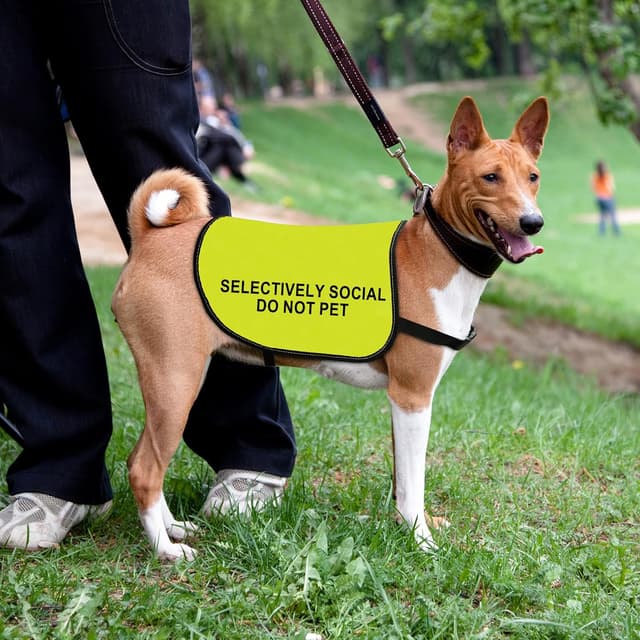 Detalle de Zuo Bao Selectively Social Dog Anxiety Vest (Small) – “Do Not Pet” warning jacket for walks