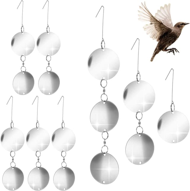 Detalle de COM-FOUR Set repellente per uccelli da 56 pezzi con carillon riflettente a vento (56 pezzi)