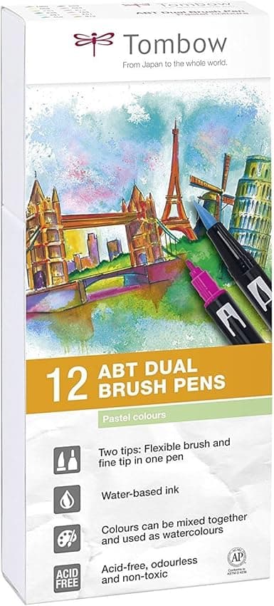 Thumbnail 1 de Tombow ABT Dual Brush — Estuche 12 rotuladores acuarelables 🎨