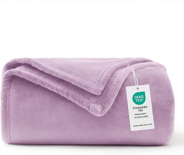 Detalle de WAVVE Kuscheldecke Flauschig aus 100% Mikrofaser, Violett, 150x200 cm – Warmes Sofa- und Sofadecke/Decke