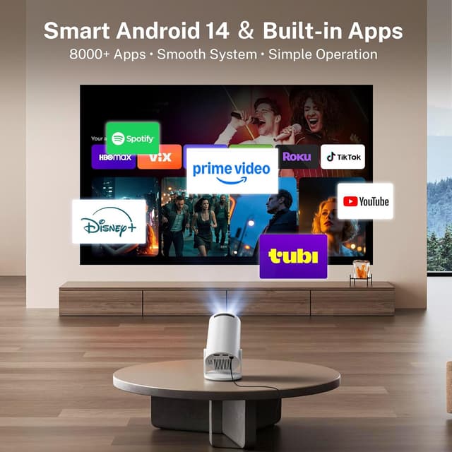 Detalle 2 de Auto Keystone Proyector inteligente 1080P 4K