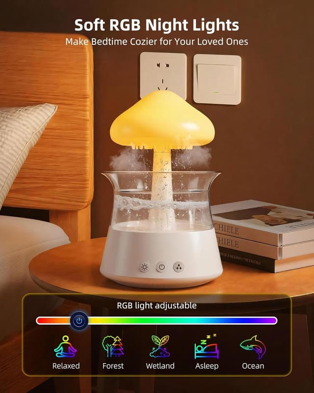 Thumbnail 1 de Humidifier for Bedroom Rainfall Sounds 26dB