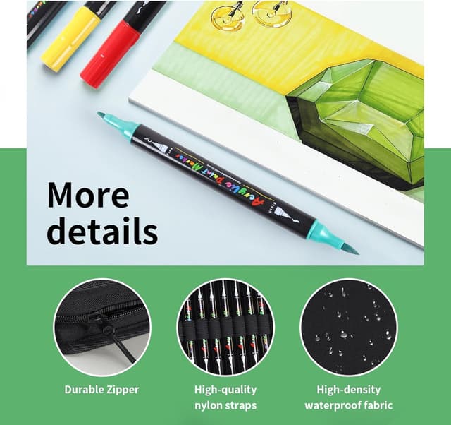 Thumbnail 6 de HYNEXLK Acrylic Paint Pens 68 Colours with Dual Tips 🎨