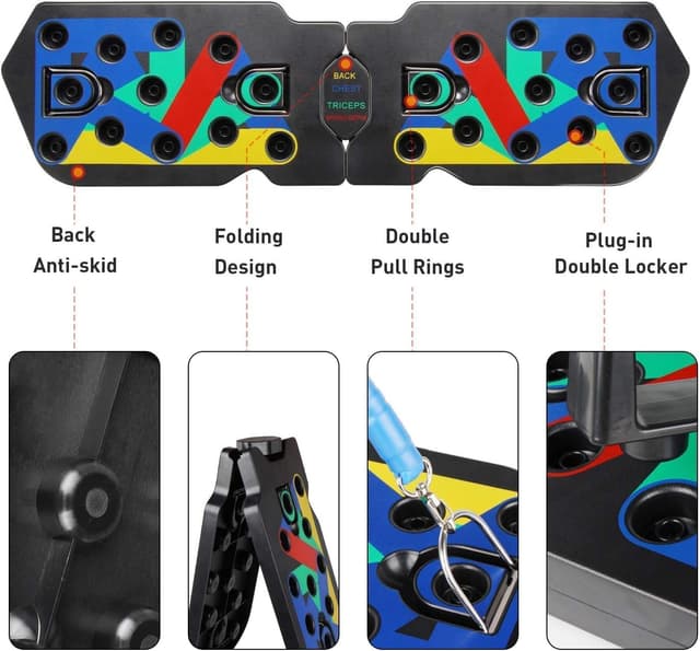 Detalle de Daxiongmao 20 in 1 Press Up Board with Resistance Bands