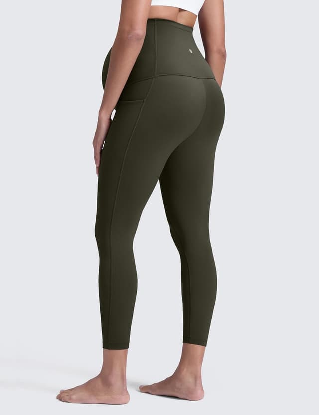 Detalle de CRZ YOGA Donna Butterluxe leggings maternità con tasche, vita altissima e pannello U per pancia