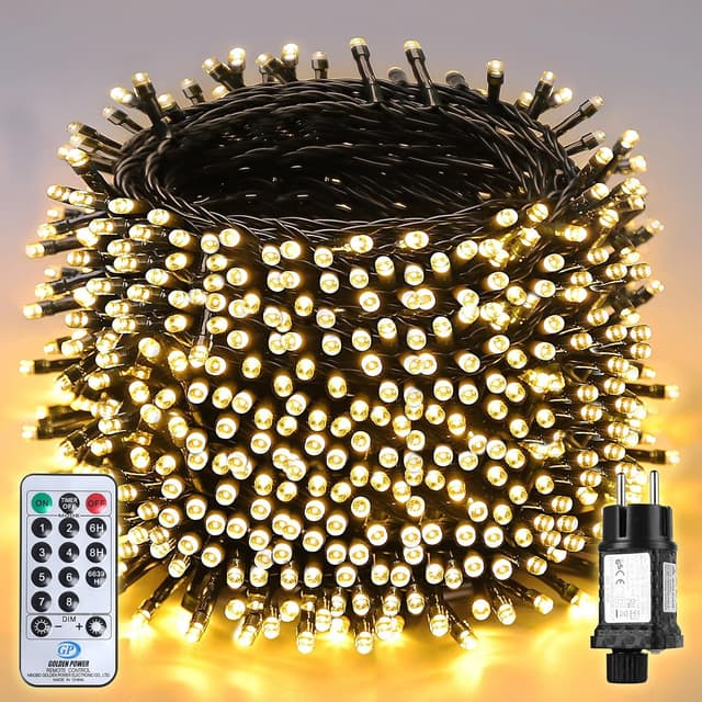 Detalle de SALCAR Luci Natale — guirlande lumineuse de Noël extérieure imperméable avec télécommande, 80 m et 1330 LED
