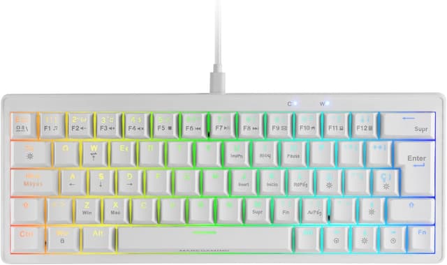 Detalle de Mars Gaming MKMINIPRO – mechanische Ultra-Kompakt-Tastatur (60 %) mit Hot-Swap, RGB Chroma und Antighosting