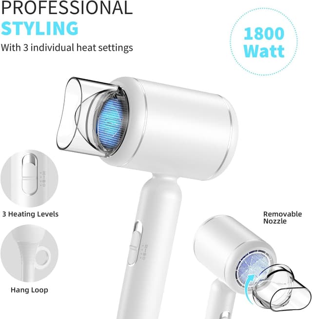 Thumbnail 4 de Hair Dryer Foldable 1800W Travel Hairdryer
