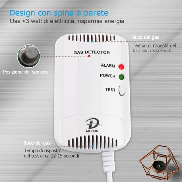Detalle de D MODUN Rilevatore di Gas 100 dB plug-in