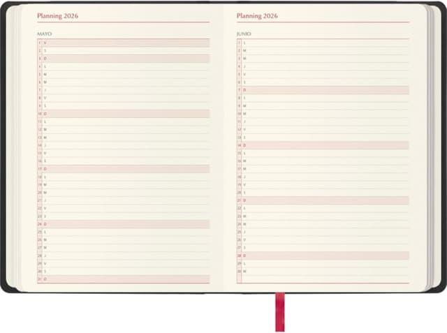 Detalle de DOHE Agenda 2026 – Wochenansicht vertikal, Hardcover, 17×24 cm, 12 Monate (Januar bis Dezember) – Manaos Schwarz