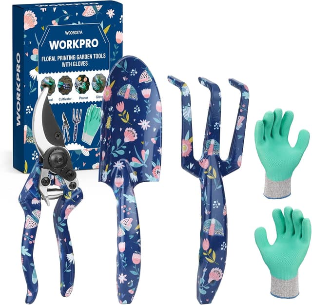 Imagen de WORKPRO Gartenwerkzeug Set 4-tlg. blau en OfertitasTOP