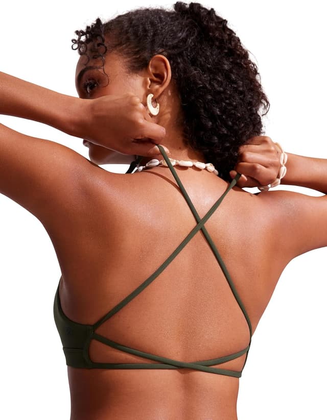 Detalle 2 de CRZ YOGA top bikini donna con scollo a V e schiena incrociata criss cross